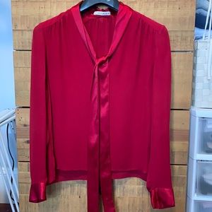 Alice + Olivia 100% Silk Pussy Bow Blouse